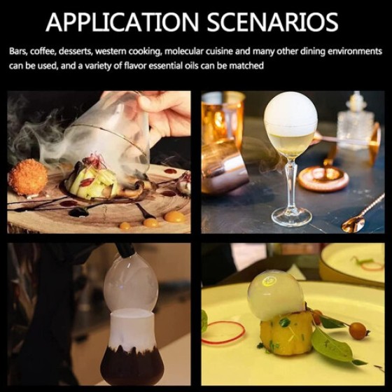 Pistol Penghisap Asap Bertenaga USB untuk Pengasapan Dingin Keju, Salmon, Sosis, Daging, dan Koktail, Pengasapan Dapur Genggam